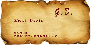 Gávai Dávid névjegykártya
