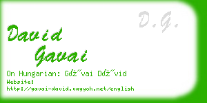 david gavai business card